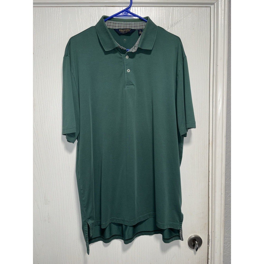Polo Golf Ralph Lauren Mens Size Large Green Polo Shirt 100% Pima Cotton Sz L
